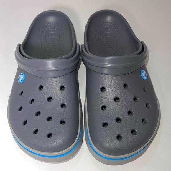 New Crocs Crocband II Charcoal Light Gray Clogs Sandals Shoe 11989 Size M-8 W-10 main image 6